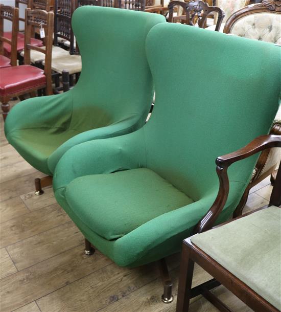A pair of Greaves and Thomas of Mayfair 1960s swivel chairs